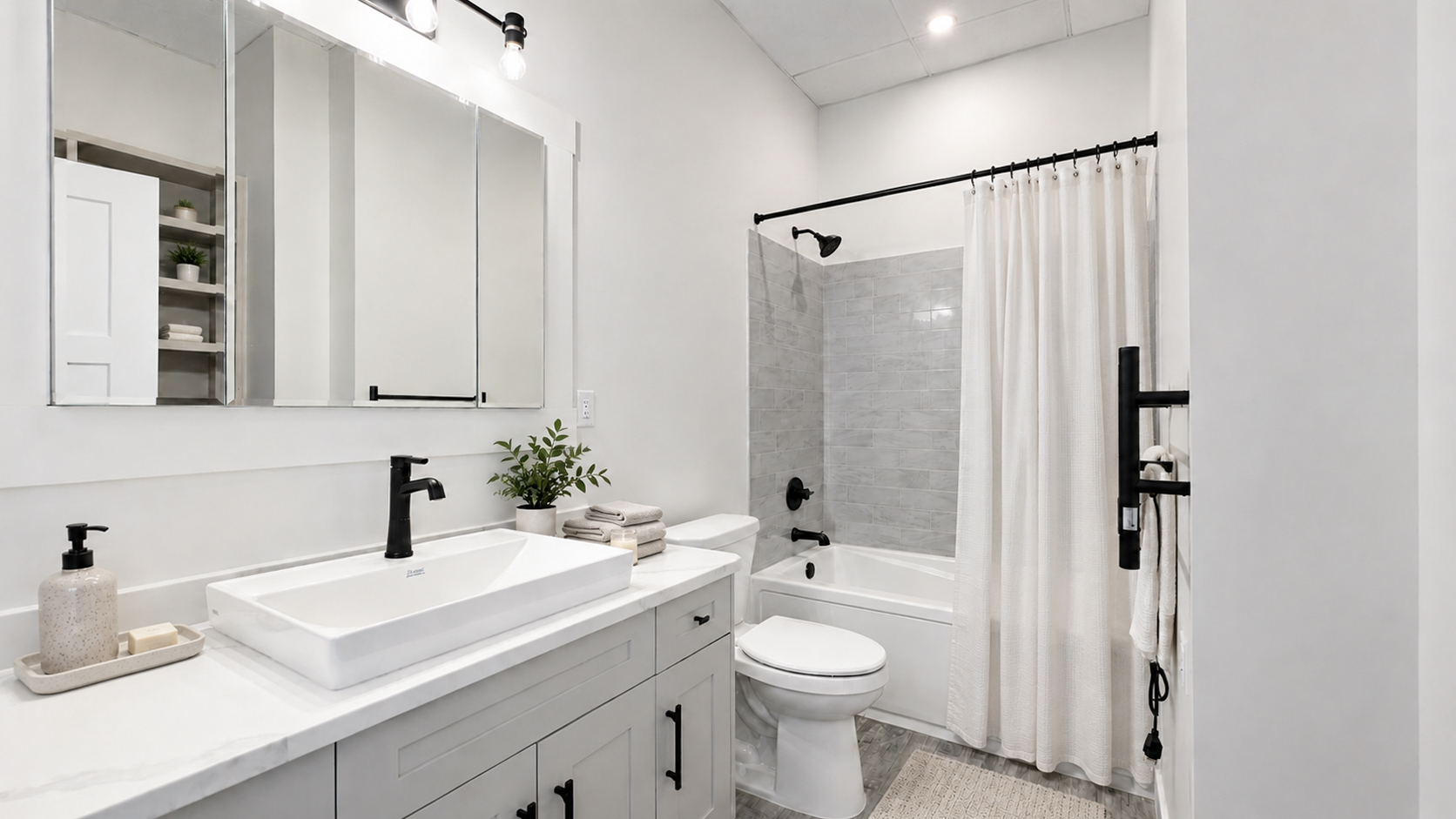 Staged rendering of furnished 1 bedroom apartment suite at The Whitney Block Lethbridge